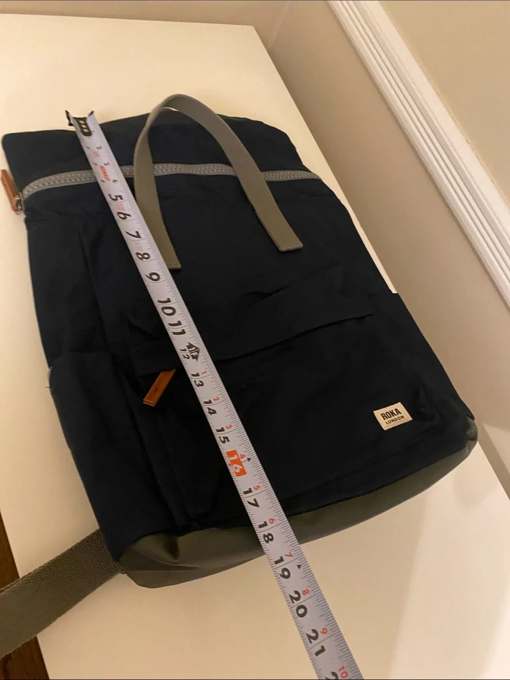 Roka London Canfield Roll Top Backpack in Midnight